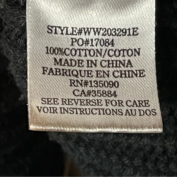 Rag Poets | Black Tan Boxy V-Neck Pullover Sweater, Medium - Picture 10 of 11